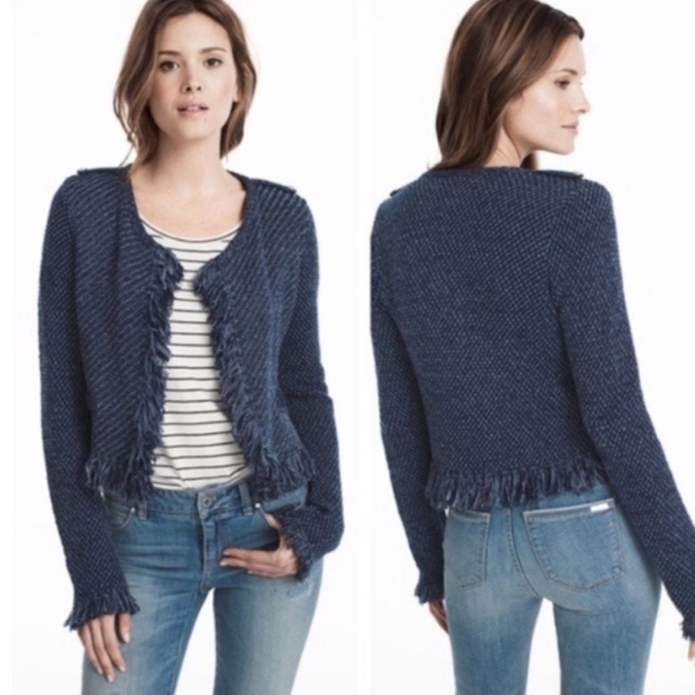 White House Black Market | Fringe Sweater Jacket